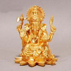 黄金 蓮座ガネーシャ像 置物 タイ雑貨 商売繁盛 金運 開運 - メルカリ