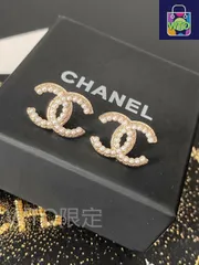 【今日特価】Chanel ヴィンテージ ダブル C ピアス 送料無料 限定価格