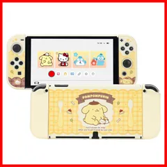 【即発送】Kuitmor SwitchOLED対応カバー Swicth有機ELに対応カバー ニンテンドースイッチOLED対応 カバー switchOLEDカバー 薄型 傷防止 PC製 耐衝撃 全面保護 汚れ防止 取り外し簡単 犬ちゃん イェロー