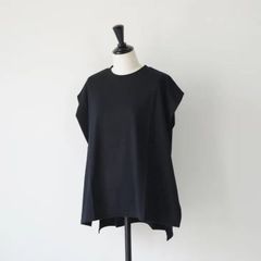 美品✨エリー 洗える ノースリーブ ブラウス ステッチ ネイビー F 日本 