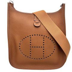 エルメス ショルダーバッグ レディース エブリン1PM 肩掛け 斜め掛け Evelyne かばん 鞄 HERMES □J刻印 レザー ブラウン 茶 シルバー金具 美品 2006年【中古品】