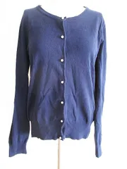 グリーンレーベルリラクシング ユナイテッドアローズ green label relaxing カーディガン 丸首 薄手  ネイビー 40