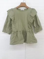 ◇ CIAOPANIC TYPY チャオパニックティピー フリル ペプラム 七分袖 ブラウス サイズ ONE グリーン系 レディース P  【1302210003413】