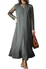 [MORE AUNI] パーティー ドレス 結婚式 レース コンビネーション ロング ドレス ワンピース 2次会 1.5次会 お呼ばれ フォーマルドレス エピックデイ epicday G300036 (GRN S) [グリーン / 300036] [S]