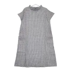 ネストローブ リネン ギンガムチェック柄 2WAY 半袖 ブラウス F 黒 白 nest Robe（ギンガムチェック ・ シャツ/ブラウス(長袖/七分