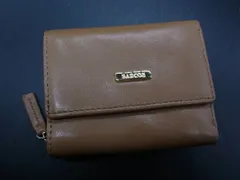 ■美品■ BARCOS バルコス レザー 三つ折り 財布 ウォレット 札入れ 小銭入れ ブラウン系 DE1728