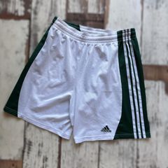 adidas ハーフパンツ サッカーパンツ　メンズ ホワイト×グリーン XLサイズ y2k