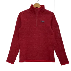 patagonia パタゴニア ベターセーター ハーフジップフリース レディース プルオーバー パッチロゴ パイピング 長袖 ロンT ワンポイント刺繡 タイ製 WOMENS Mサイズ レッド