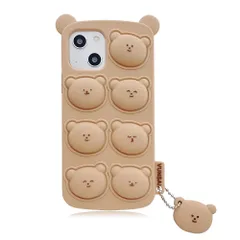 YUYIB iPhone13 ケース / iPhone14 ケース シリコン かわいい キャラクター くまちゃん 立体効果 耐衝撃 傷防止 レンズ保護 ソフト 携帯カバー アイフォン13/14 用 ケース (iPhone13/iPhone14 6.1)
