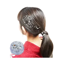 新品 [あめてまり] 銀箔 ヘア用 フレーク 髪飾り 成人式 卒業式 結婚式 銀箔ヘア ヘアアクセサリー 前撮り 振袖 着物 和装 花嫁 ネイル DIY 手芸 絵画 装飾用 10ml ケース デコパーツ フェイク (銀箔)