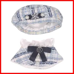 15cm 20cm niannyyhouse　10cm ぬいぐるみ 服　ポンチョ　帽子　ショールセット　綿人形　人形がドレスアップ　着せ替え (Blue 10cm)