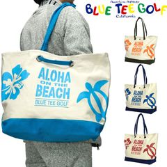 【カラー選択可】BLUE TEE GOLF ブルーティーゴルフ コットン ビッグトートバッグ Aloha On The Beach(アロハ オン ザ ビーチ) BTG-TT003 メンズ レディース TT003 新品【BLUE TEE GOLF正規販売店】