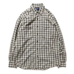 80's 90's ポルトガル製 ギャップ GAP チェック コットン フランネルシャツ 長袖 (S) 黒×白 ブラックベース 80年代 旧タグ オールド Y2K アメリカ古着 USED  ビンテージ ヴィンテージ