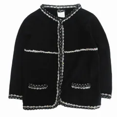 CHANEL - CHANEL(シャネル) カーディガン サイズ42 L レディース - P22977 黒 長袖/レース レーヨン、ポリエステル CHANEL - CHANEL(シャネル) カーディガン サイズ42 L レディース