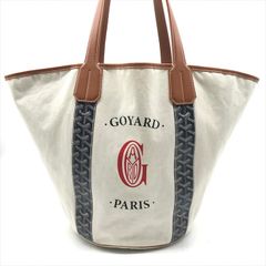 良品 GOYARD ゴヤール ベラーラ リバーシブル トート バッグ キャンバス レザー ネイビー ブラウン ナチュラル レディース k6141