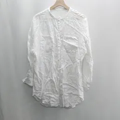 ◇ ⊇ DoCLASSE ドゥクラッセ ノーカラー 長袖 シャツ ブラウス サイズ9 ホワイト レディース E  【1410290066034】