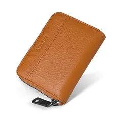 小さい 小銭入れ メンズ 本革 コインケース カードケース YKK ファスナー コンパクト 財布 (イエロー)