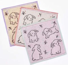 【ピンク グリーン 完売】アウリス　タオルチーフ　ロップイヤー　ハンカチタオル　ハンドタオル 垂れ耳　たれ耳