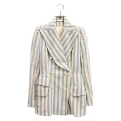 Vivienne Westwood (ヴィヴィアンウエストウッド) 96AW Archive ストライプ テーラードジャケット ピークトラペル ジャケット アーカイブ ホワイト/ブルーのサムネイル