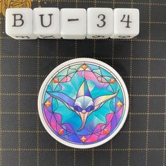 방수 스티커 오징어? 해양 생물 스테인드 글라스 풍 BU-34