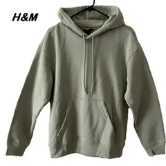 【H&M/エイチアンドエム】パーカー スウェット 長袖 グリーン系 薄緑 スウェットパーカー 裏起毛 （中古・未使用）