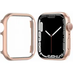 Miimall適応Apple Watch Series8/7 45mmメタル保護ケース アップルウォッチシリーズ8 7 ケース (ローズゴールド)