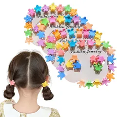 【迅速発送】ミニ ヘアクリップ 100個セット 花 星 クラウン うさぎ ヘアピン 可愛い カラフル バンスクリップ 髪クリップ ミニ 髪留め 髪飾り ヘアアクセサリー 子供 ベビー 女の子 ランダム色