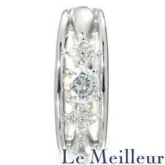 ダイヤモンド 0.3ct プラチナ Pt900 フラワーモチーフフープデザイン 片耳ピアス 中古 プレラブド 返品OK