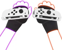 LEYU SMART Switch 2023 Just Dance JoyCon グリップ(2パック パーティーギフト リストストラップ ボクシングデザイン(自由な手、リズムで自由に踊る) Switch Just Dance 2023 2022 2 [グレー]