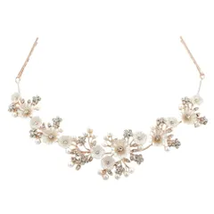 【ピンクゴールド×ワンサイズ】[Cream dot. クリームドット公式] ヘアアクセサリー レディース ヘッドドレス ヘアピン バックカチューシャ 小枝 ヘッドアクセサリー 髪飾り 花飾り 結婚式 二次会 パーティー お呼ばれ フラワー パール 大人