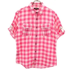 バーバリーブラックレーベル　半袖シャツ　トップス　無地　綿混　ピンク　2 バーバリーブラックレーベル BURBERRY BLACK LABEL カジュアル
