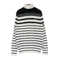 サイズ：4 PEARLY GATES パーリーゲイツ  タートルネック ニットセーター ボーダー柄 ホワイト系 [240101384011] ゴルフウェア メンズ ストスト