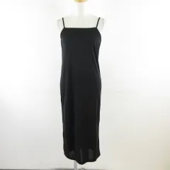 エイチ&エム H&M キャミワンピース ミモレ丈 黒 XS *T886