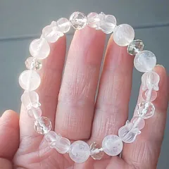 8300円→ 値下げ！可憐♡ラリマー　フロスト水晶すずらん　ブレスレット 8300円→ 値下げ！可憐♡ラリマーフロスト水晶すずらんブレスレット