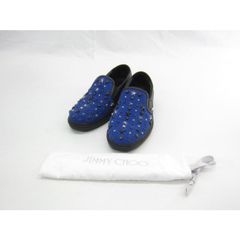JIMMY CHOO ジミーチュウ ローカットスニーカー スリッポン スタッズ ブルー SIZE:39 ∠UP3783
