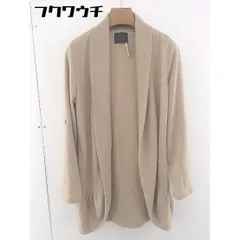 ◇ IMAGE イマージュ 袖ロールアップ ロング ニット 長袖 カーディガン サイズ M ベージュ レディース  【1109230003122】