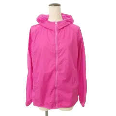 ユニクロ UNIQLO 美品 ポケッタブル パーカー UVカット ジップ フード付き 無地 薄手 XLサイズ ピンク
