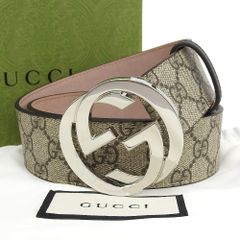 【本物保証】 希少 レア 箱・布袋付 新品同様 グッチ GUCCI GGスプリーム インターロッキングG ベルト 411924 KGDHN 9643 90/36 ロゴ