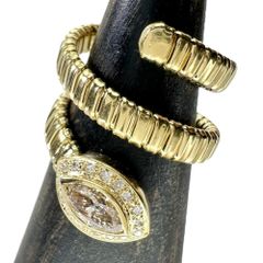 13号 トルネード ダイヤモンド 0.68ct ダイヤモンド 0.10ct リング・指輪 K18ゴールド 18金  8.4g レディース 【中古】【真子質店】【NN】