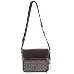 【中古】 COACH （コーチ） ｻﾘﾊﾞﾝ ﾌﾗｯﾌﾟ ｸﾛｽﾎﾞﾃﾞｨ･ｼｸﾞﾈﾁｬｰ ｼﾞｬｶｰﾄﾞ バッグ ショルダー/メッセンジャーバッグ Signature Brown ブラウン CT834 used:AB