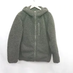 ◇ ⊇ UNIQLO ユニクロ フード付き 長袖 ボアジャケット サイズL カーキ メンズ E  【1502180042393】