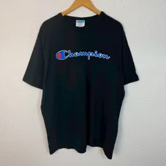 Champion チャンピオン Tシャツ デカロゴ スクリプトロゴ ブラック 2XLサイズ メンズ 古着 ストリート　アメカジ