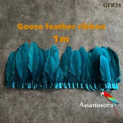 ◼️⭐︎【GFR24ナイトブルー 】1m 羽根 フェザー テープ リボン  装飾 鳥の羽