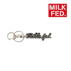 ミルクフェド キーホルダー キーリング milkfed MILKFED ICING LOGO KEYCHAIN 103251054004 キーチェーン ブラック 黒 ブランド ロゴ 可愛い おしゃれ かわいい オシャレ  プレゼント バッグチャーム シルバー