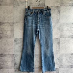 【美品☆匿名発送】GU　ジーユー　ミドルライズフレアジーンズ　Mサイズ　ブルー　デニムパンツ　レディースボトムス