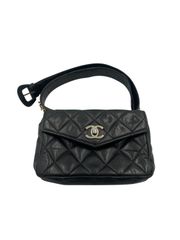 シャネル CHANEL ラムスキン マトラッセ ウエストバッグ ウエストポーチ ボディバッグ レザー ブラック レディース 【中古】