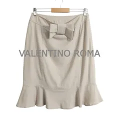 美品 VALENTINO ROMA ヴァレンティノローマ マーメイドスカート トランペットスカート タイト 膝丈 リボン ベージュ サイズ42 レディースのサムネイル