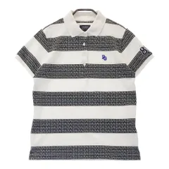 サイズ：1 PEARLY GATES パーリーゲイツ  半袖ポロシャツ 刺繍 ボーダー ロゴ柄 ホワイト系 [240101511066] ゴルフウェア レディース ストスト