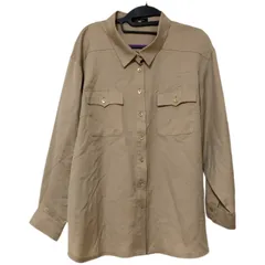 Z1515  Leilian レリアン  ウールシルク　長袖シャツ　ベージュ　レディース　17+ 希少　大きいサイズ　オシャレ