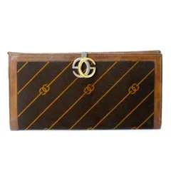 OLD Gucci 流れ星柄 GG留め具長財布（茶）GH-305C